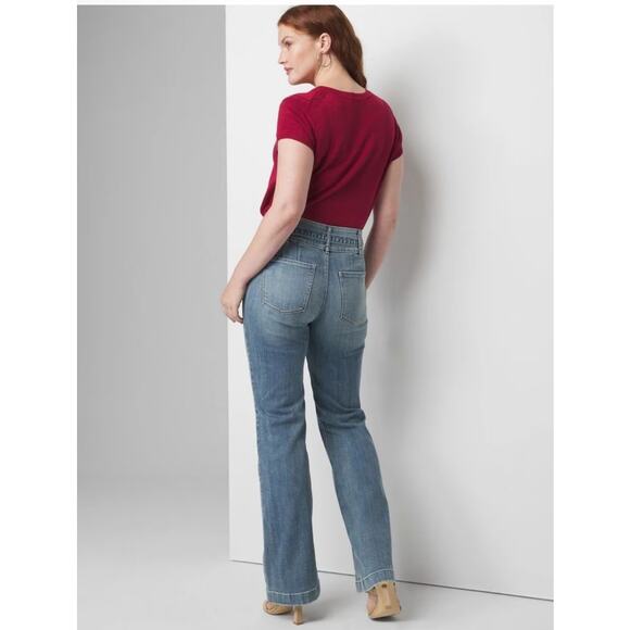 White House Black Market Extra High-Rise Slim Crop Sculpt Jeans Blue Size 6 - Picture 3 of 12